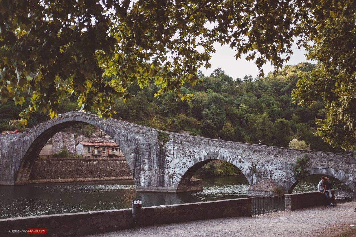 The devil's bridge close to Lucca in Tuscany