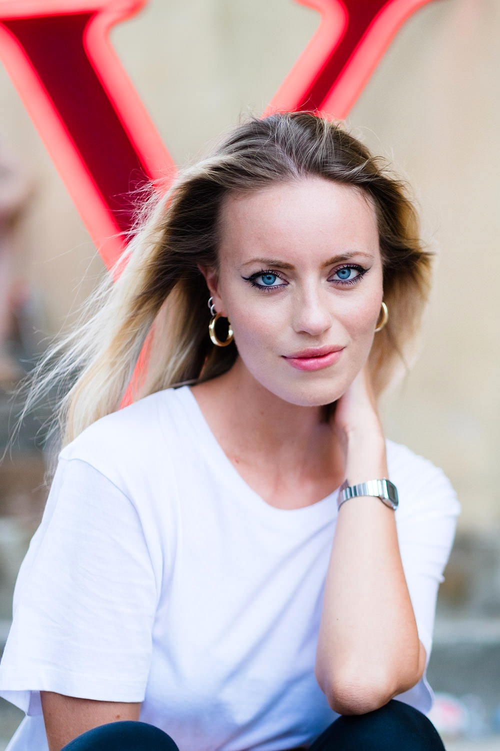 Woman at Pitti Immagine Uomo in Florence Woman at Pitti Immagine Uomo in Florence