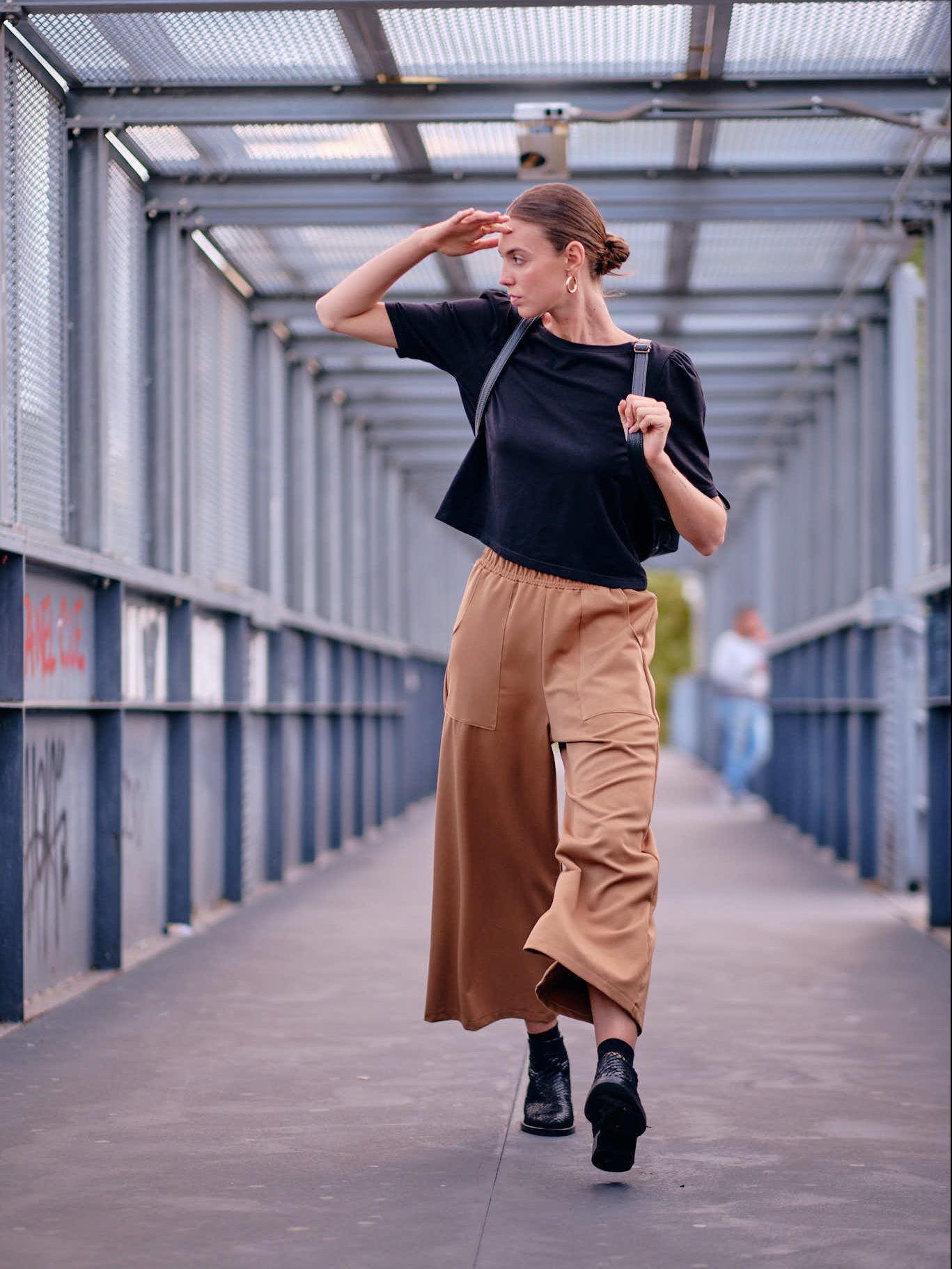 Street Fashion at the rail station in Florence, Italian Photographer